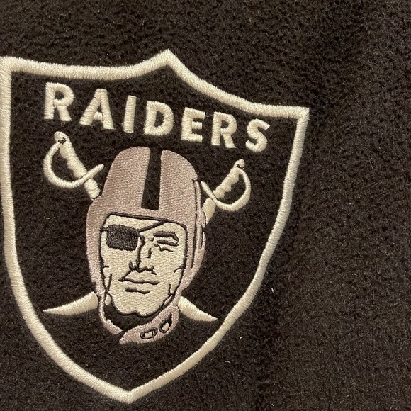Vintage Oakland Raiders NFL black/windbreaker/fleece jacket size M(10-12) kids - Picture 6 of 9